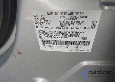 2014 Ford Edge Se from USA, damaged, VIN 2FMDK3GC8EBA14341